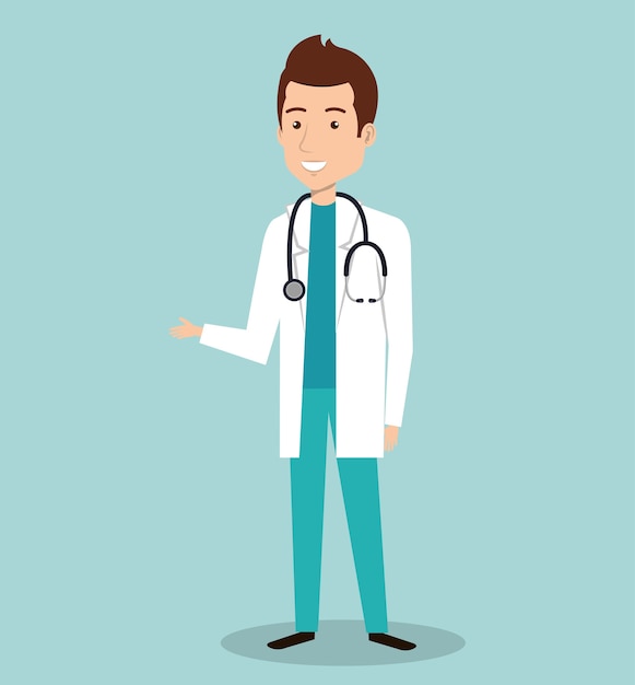 Homme Professionnel Docteur Avatar Vector Illustration Design