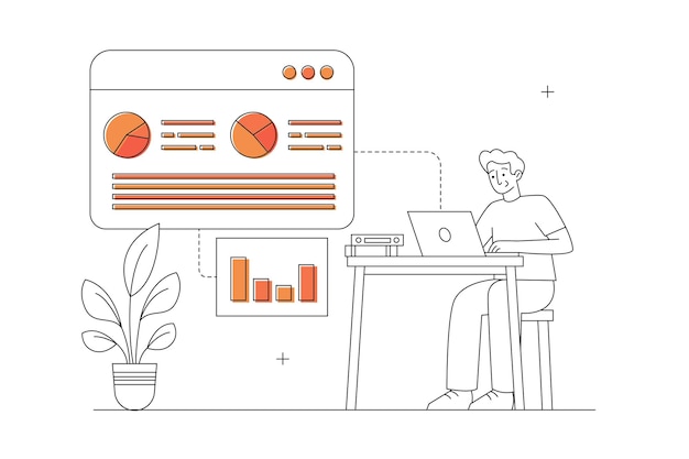 Un homme qui fait des diagrammes en ligne
