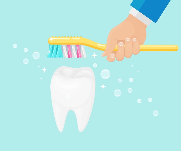 Homme se brosser les dents avec une brosse à dents avec du dentifrice