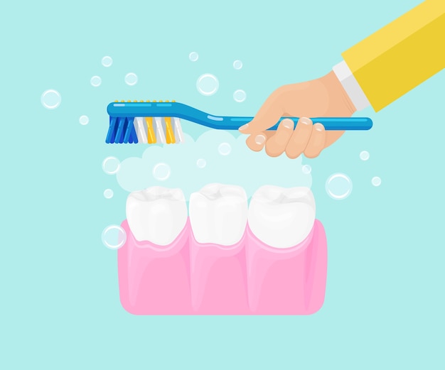 Homme Se Brosser Les Dents Avec Une Brosse à Dents Avec Du Dentifrice