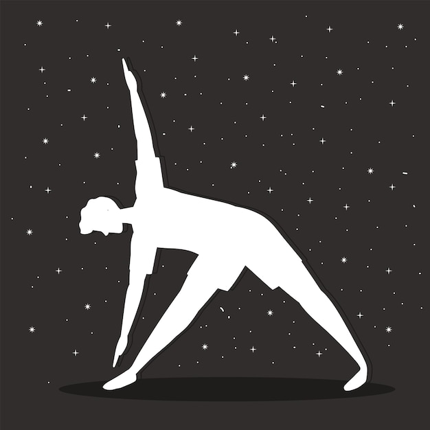 Homme de silhouette de yoga