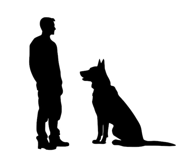 Un homme avec des silhouettes de chien