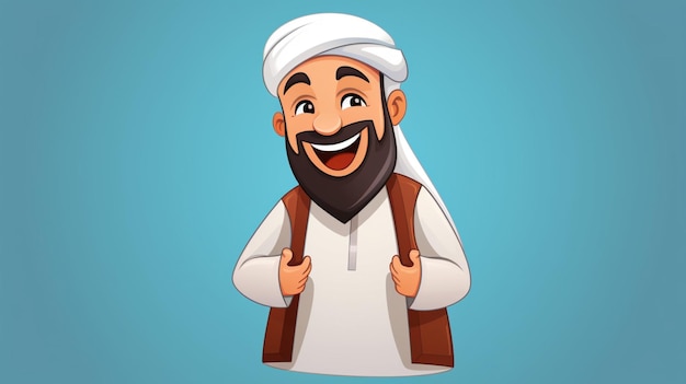 Vecteur un homme souriant avec une barbe et une barbe