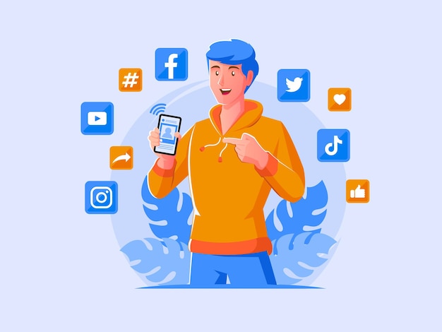 Homme surfant sur Internet à l'aide d'un smartphone