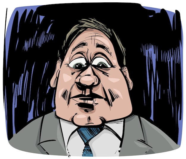 homme surpris caricature croquis dessin d'illustration