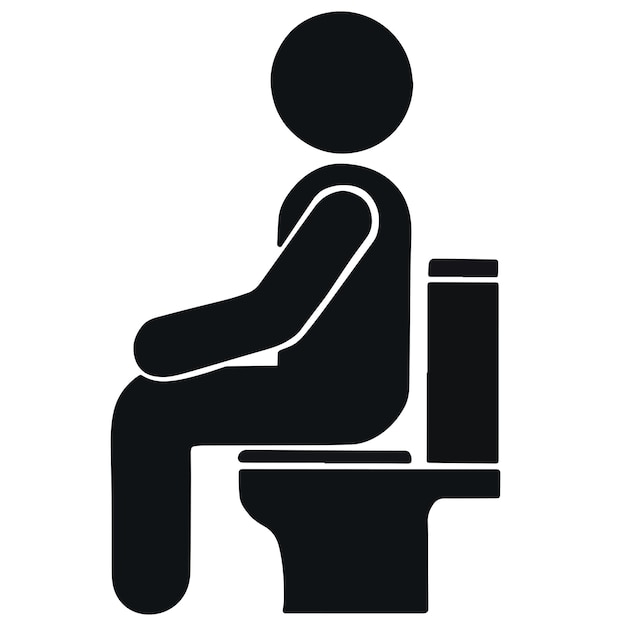 Vecteur un homme urine dans les toilettes. illustration vectorielle de l'icône