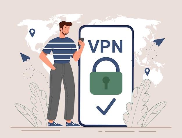 Homme Utilisant Vpn