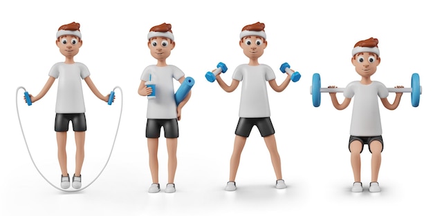Homme vectoriel faisant du sport Set d'options pour les concepts sportifs conception publicitaire