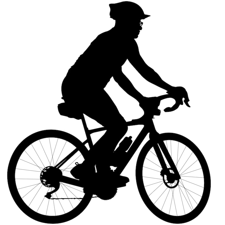 Vecteur homme à vélo en silhouette