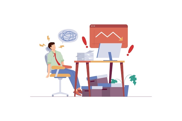 Les hommes d'affaires ressentent le stress du travail illustration