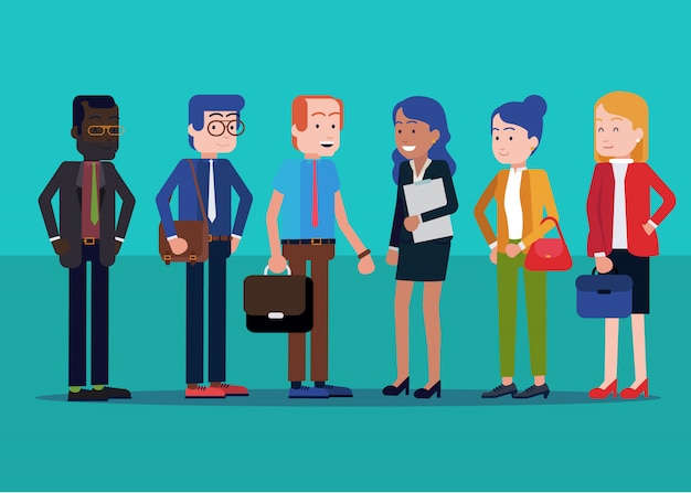 Hommes et femmes d'affaires