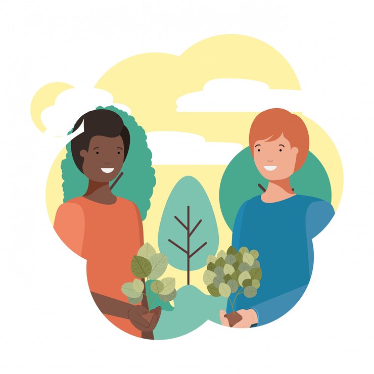 Vecteur hommes jardiniers à caractère avatar de paysage