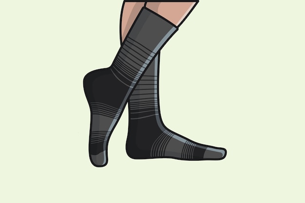 Hommes pied avec chaussettes vector illustration mode objet icône concept