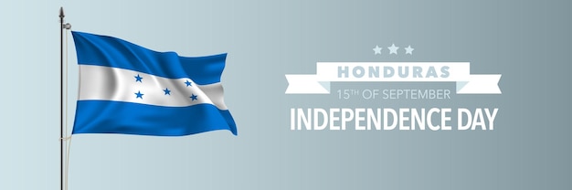 Honduras Joyeux Jour De L'indépendance Carte De Voeux Bannière Vector Illustration