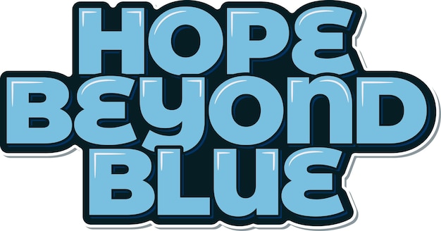 Vecteur hope beyond blue aesthetic lettering vector design (conception vectorielle de lettres esthétiques)