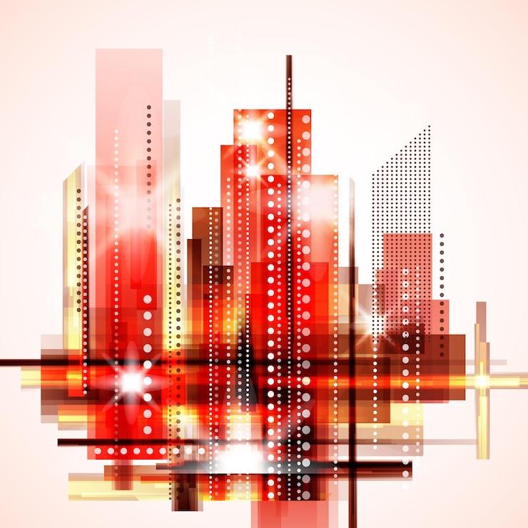 Vecteur horizon de ville moderne abstrait