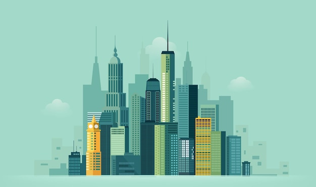 L'horizon de la ville avec la ville en arrière-plan
