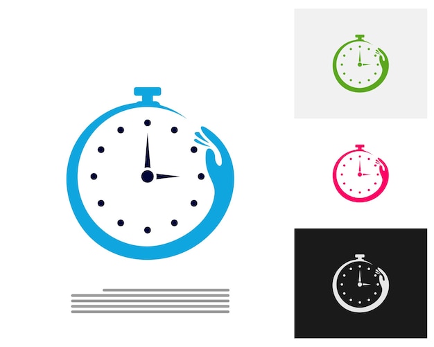 Horloge Care logo design concept vector Time management Care logo template Concept icône isolé sur fond blanc Symbole vectoriel