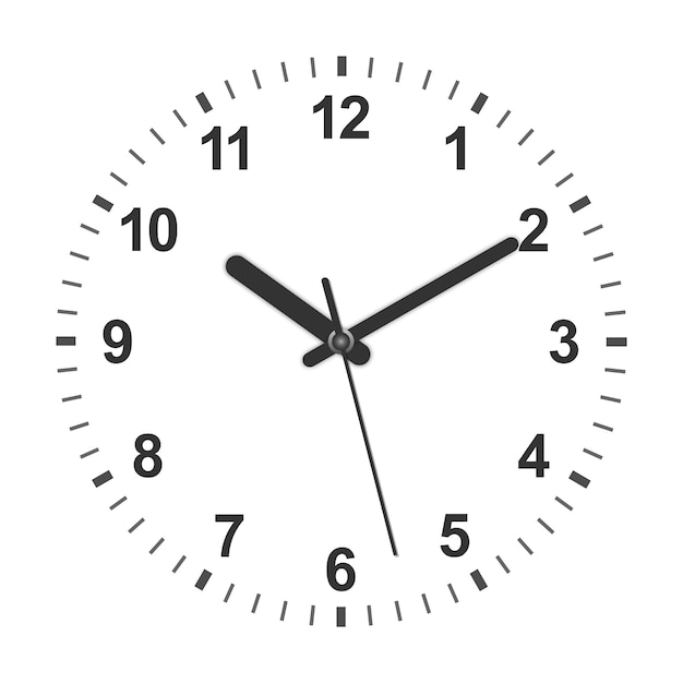 Horloge en forme de cercle réaliste 3d. Illustration vectorielle