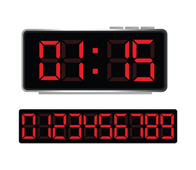 Horloge numérique avec des chiffres rouges Horloge de réveil numérique