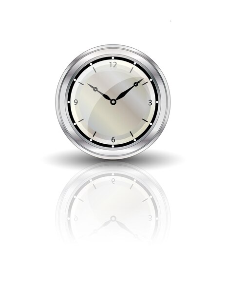 Horloge Reflétée Sur Le Format Vectoriel Eps Blanc