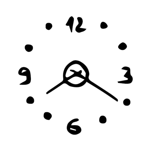 Horloge De Réveil Analogique Cirlce Dessin à La Main D'un Chronomètre