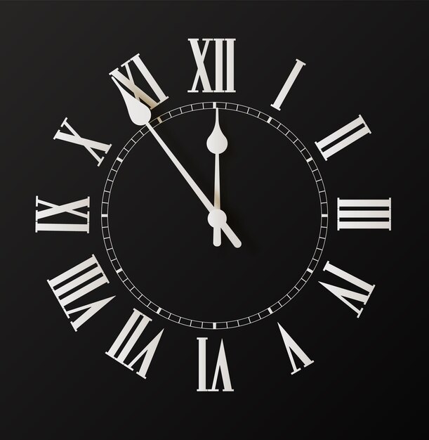 Horloge Ronde Isolée Sur Fond Blanc Concept Minimal Plat Vecteur Illusration