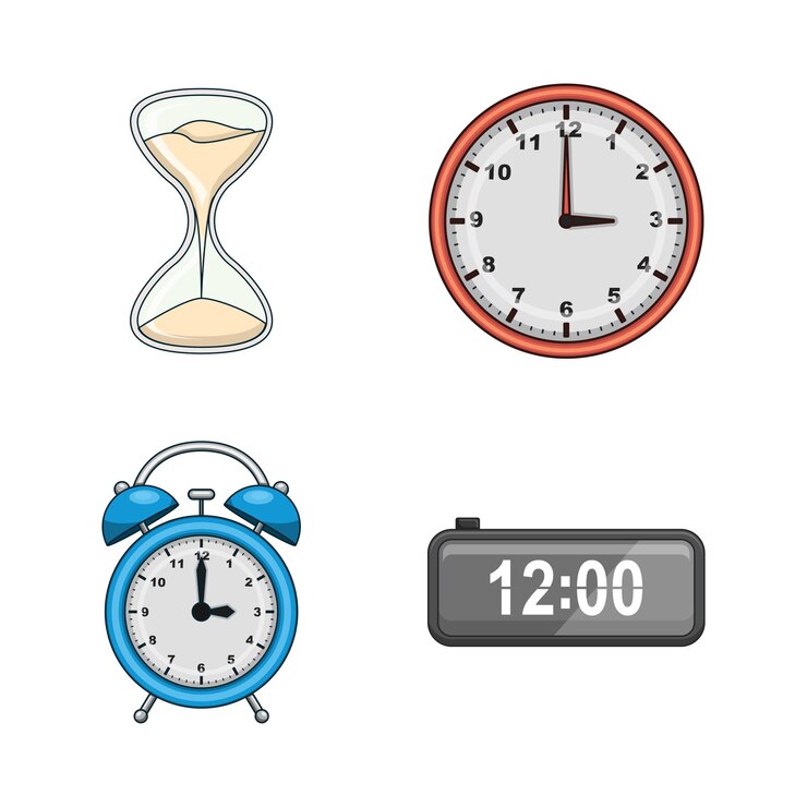 Horloge sable numérique alarme heure clip art