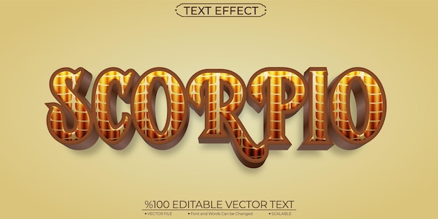 Horoscope Brun Scorpion Effet de texte modifiable et évolutif