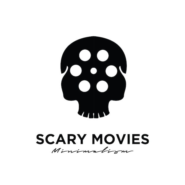 Horror Films Studio Movie Cinema Film Production Logo Design Vector Icon Illustration