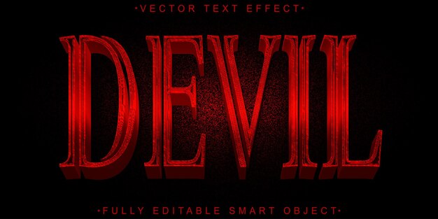 Horror Hell Devil Red Darken Vector Objet intelligent entièrement modifiable Effet de texte