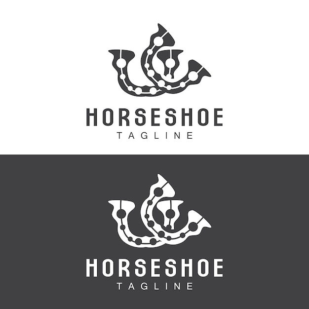 Vecteur horseshoe logo cowboy horse vector icon design symbole modèle