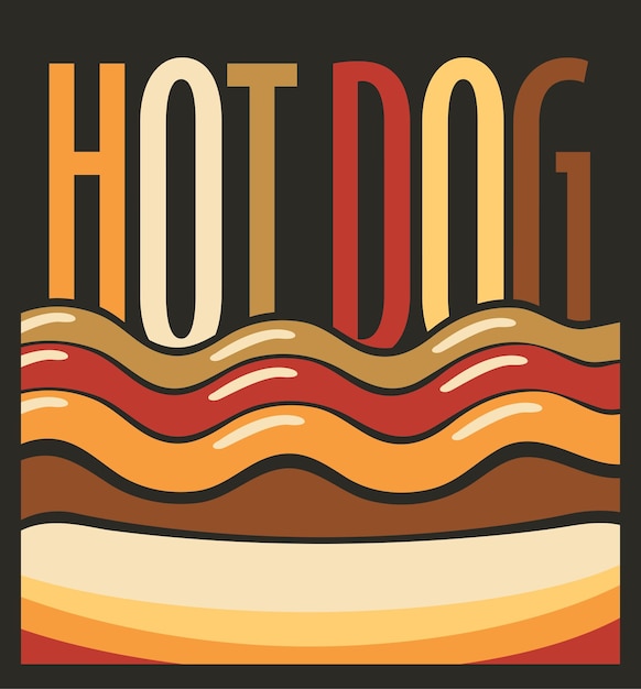 Hot-dog Dans Un Style Rétro