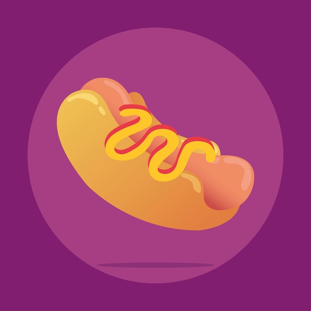 Hot-dog isolé avec icône de sauces Restauration rapide