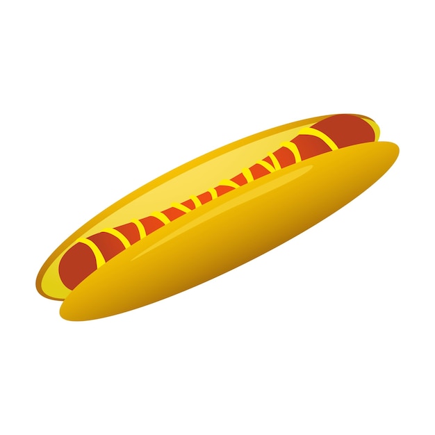 Hot-dog. Objet Isolé Sur Fond Blanc.