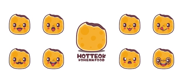 Hotteok Cartoon Illustration Vectorielle De Cuisine Coréenne