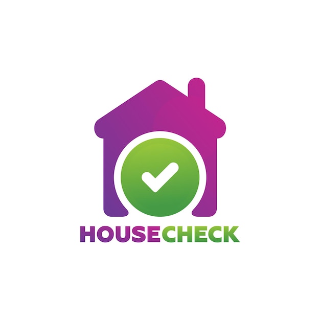 House Check Logo Template Design Vecteur, Emblème, Design Concept, Symbole Créatif, Icône