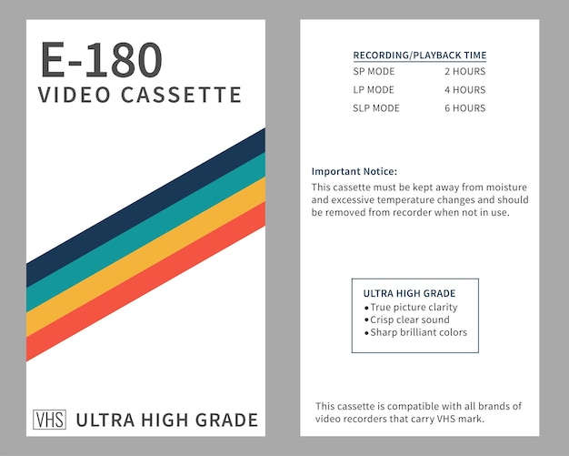 Housse De Cassette Vhs Complète En Blanc