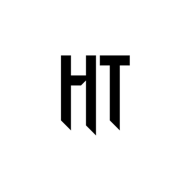 HT monogramme logo design lettre texte nom symbole logo monochrome alphabet caractère logo simple