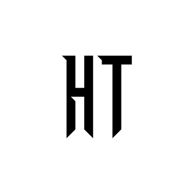 HT monogramme logo design lettre texte nom symbole logo monochrome alphabet caractère logo simple