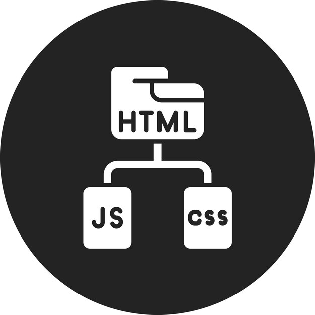 Html Js Css image vectorielle d'icône peut être utilisée pour l'agence de médias