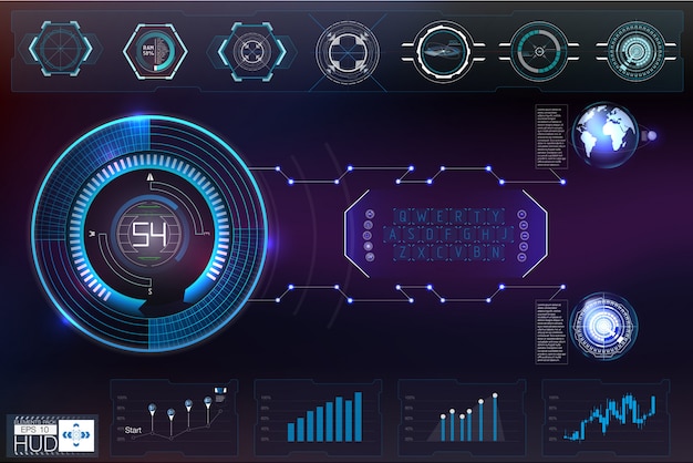 Vecteur hud fond espace extra-atmosphérique.