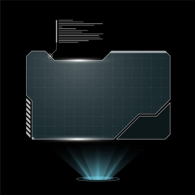 Hud interface utilisateur futuriste numérique cadre horizontal sci fi écran de haute technologie menu de jeu touchant