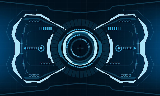 Vecteur hud scifi interface écran bleu conception réalité virtuelle technologie futuriste affichage créatif vecteur