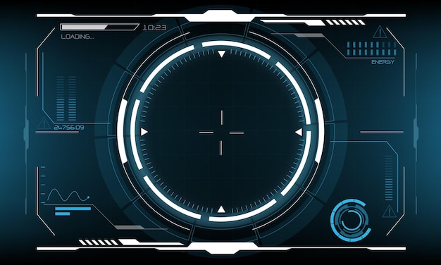 HUD scifi interface écran vue conception réalité virtuelle technologie futuriste affichage vecteur