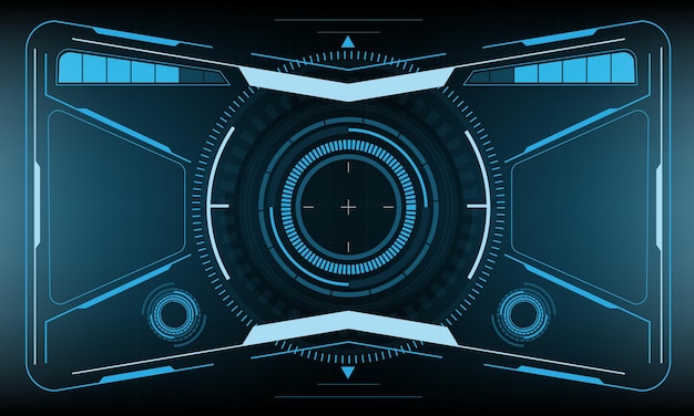 HUD scifi interface écran vue conception réalité virtuelle technologie futuriste affichage vecteur
