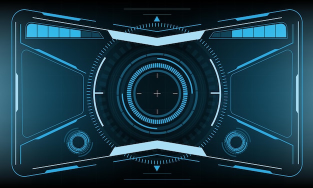 Hud Scifi Interface écran Vue Conception Réalité Virtuelle Technologie Futuriste Affichage Vecteur