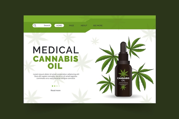 Vecteur huile de cannabis - page de destination