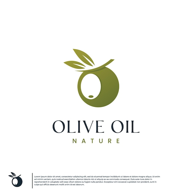 Vecteur l'huile d'olive naturelle beauté modèle de conception de logo biologique