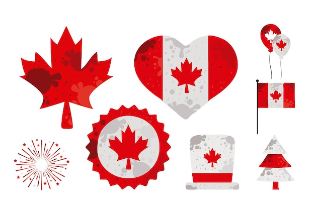 Huit icônes de la fête du canada